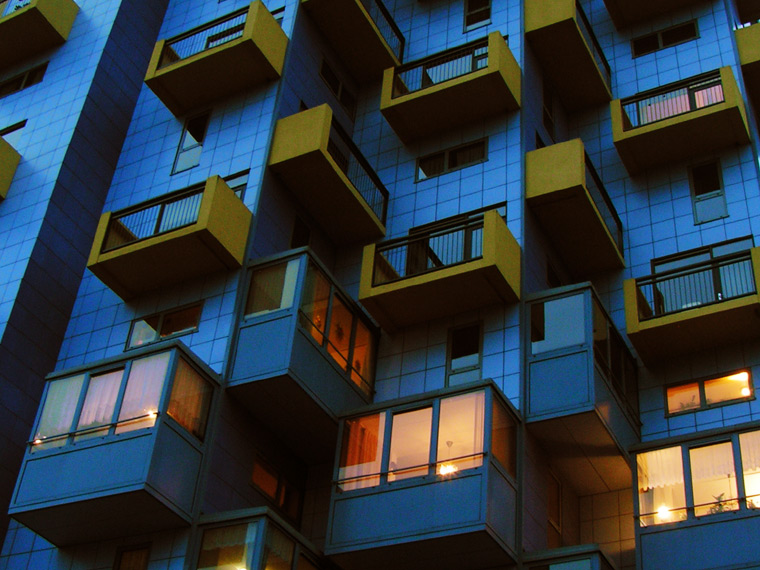 Blue building